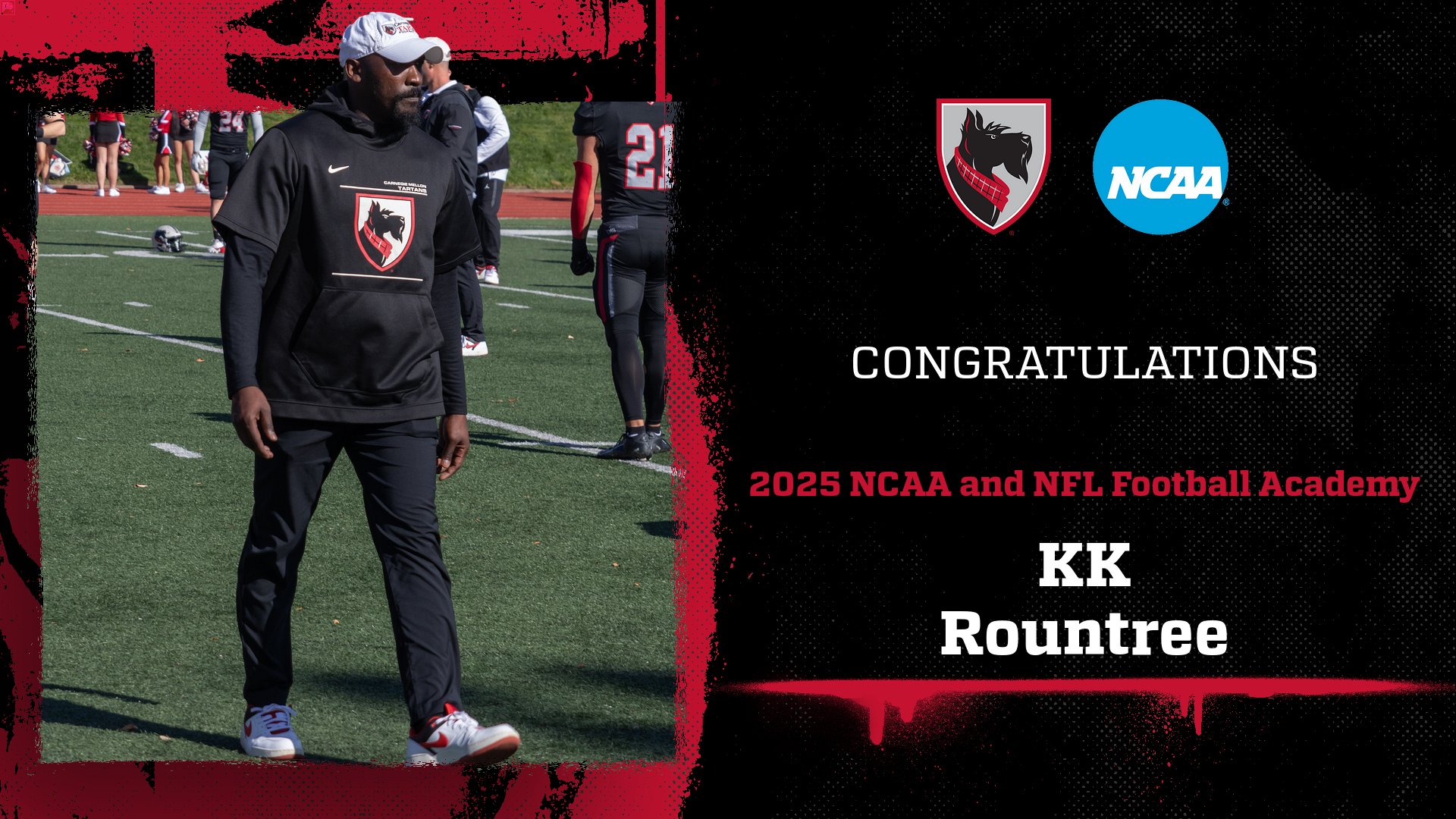 Rountree Selected for 2025 NCAA and NFL Football Coaches Academy