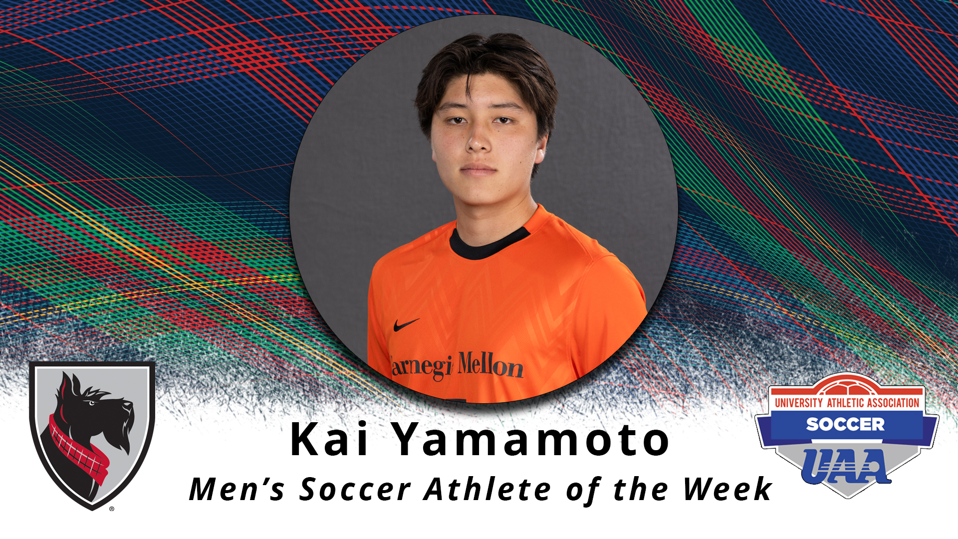 Yamamoto Named UAA Men's Soccer Defensive Athlete of the Week
