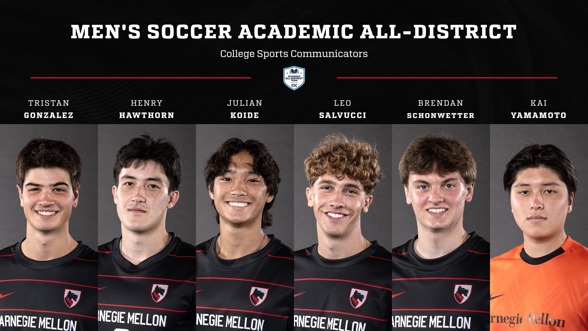 Six Tartans Earn Academic Recognition from College Sports Communicators