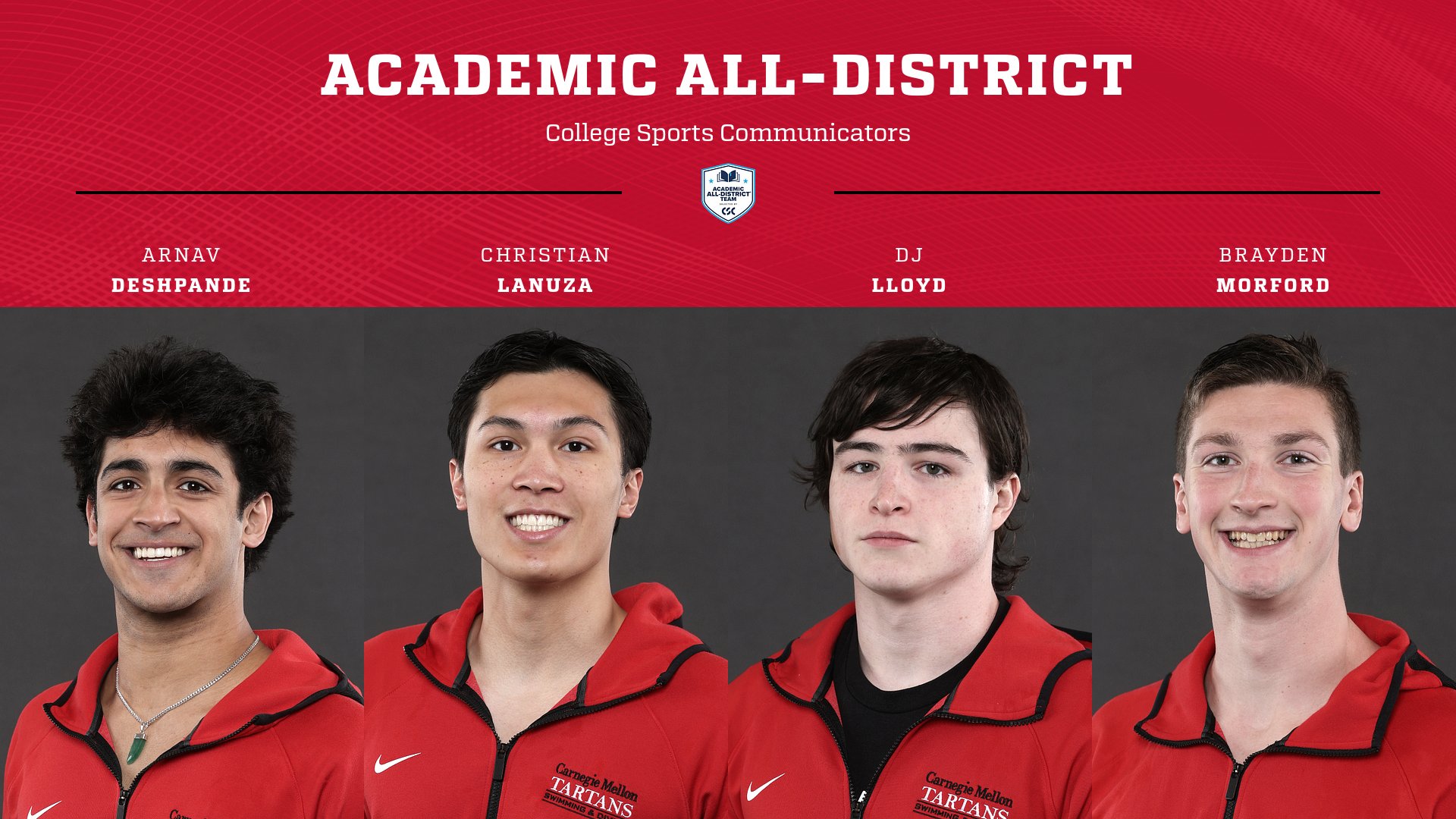 Four from Men's Swimming and Diving Honored on CSC Academic All-District Team