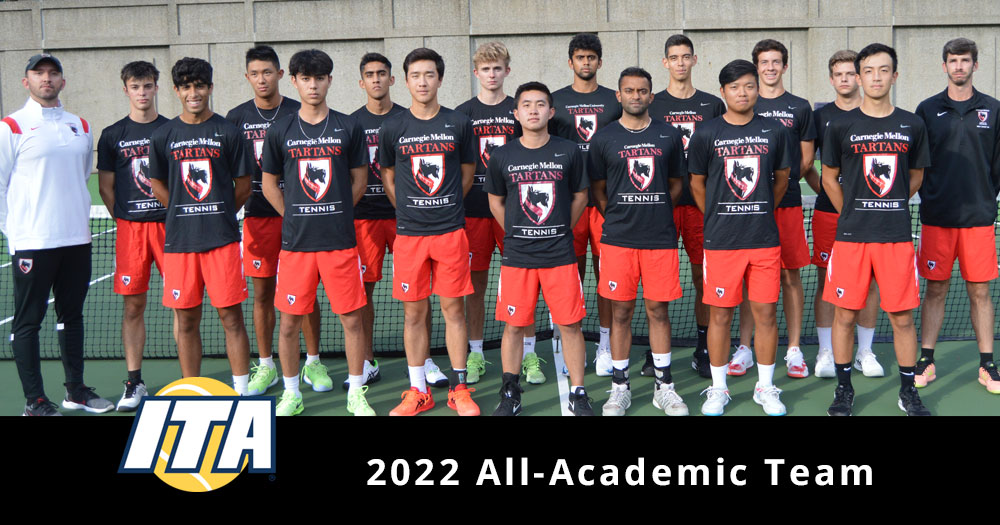 group photo of people in two rows, ITA logo and 2022 All-Academic Team in text