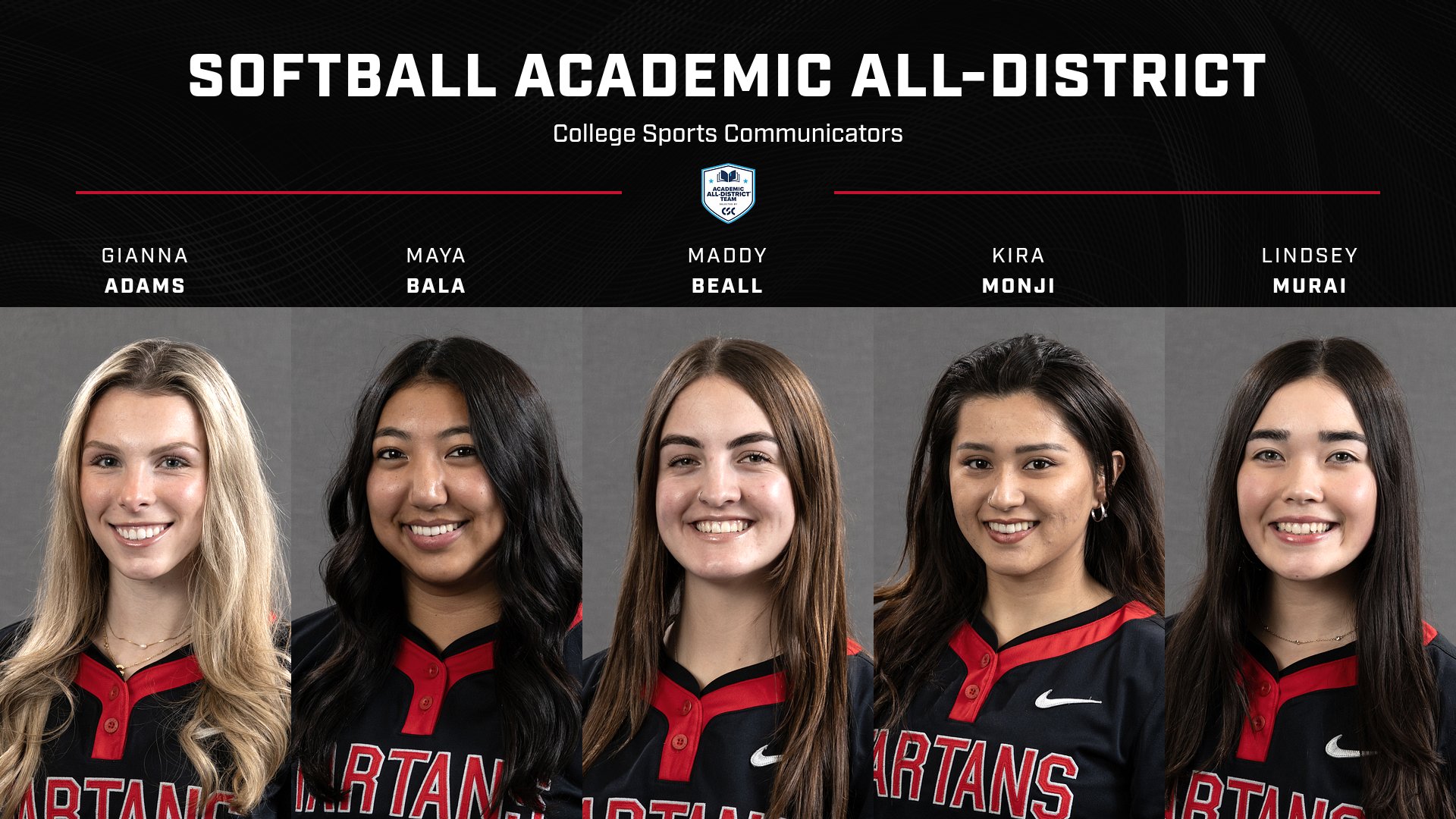 Five From Softball Honored on CSC Academic All-District Team