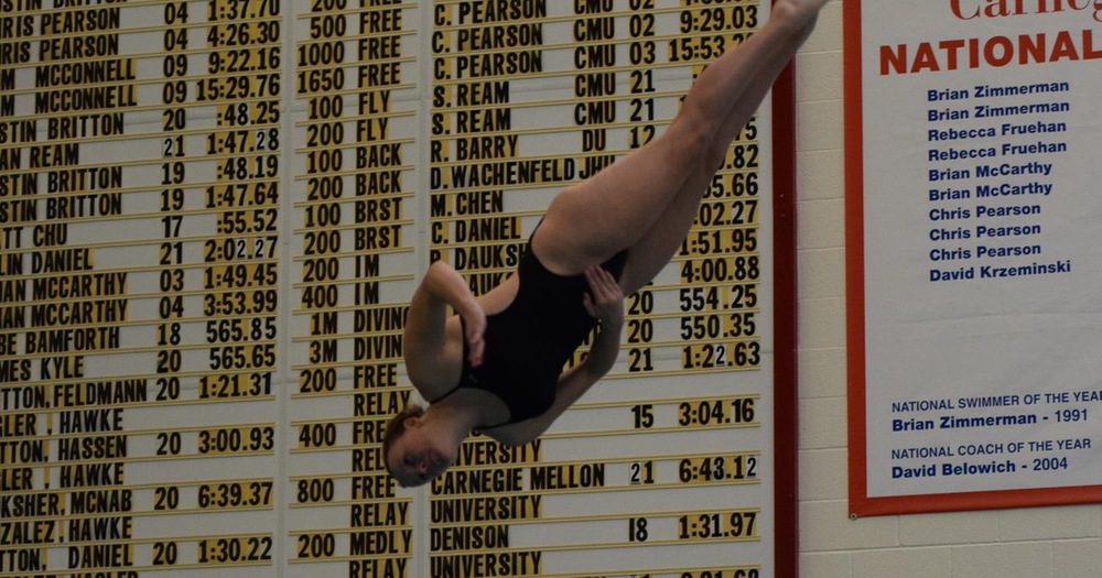 women's diver twisting in air