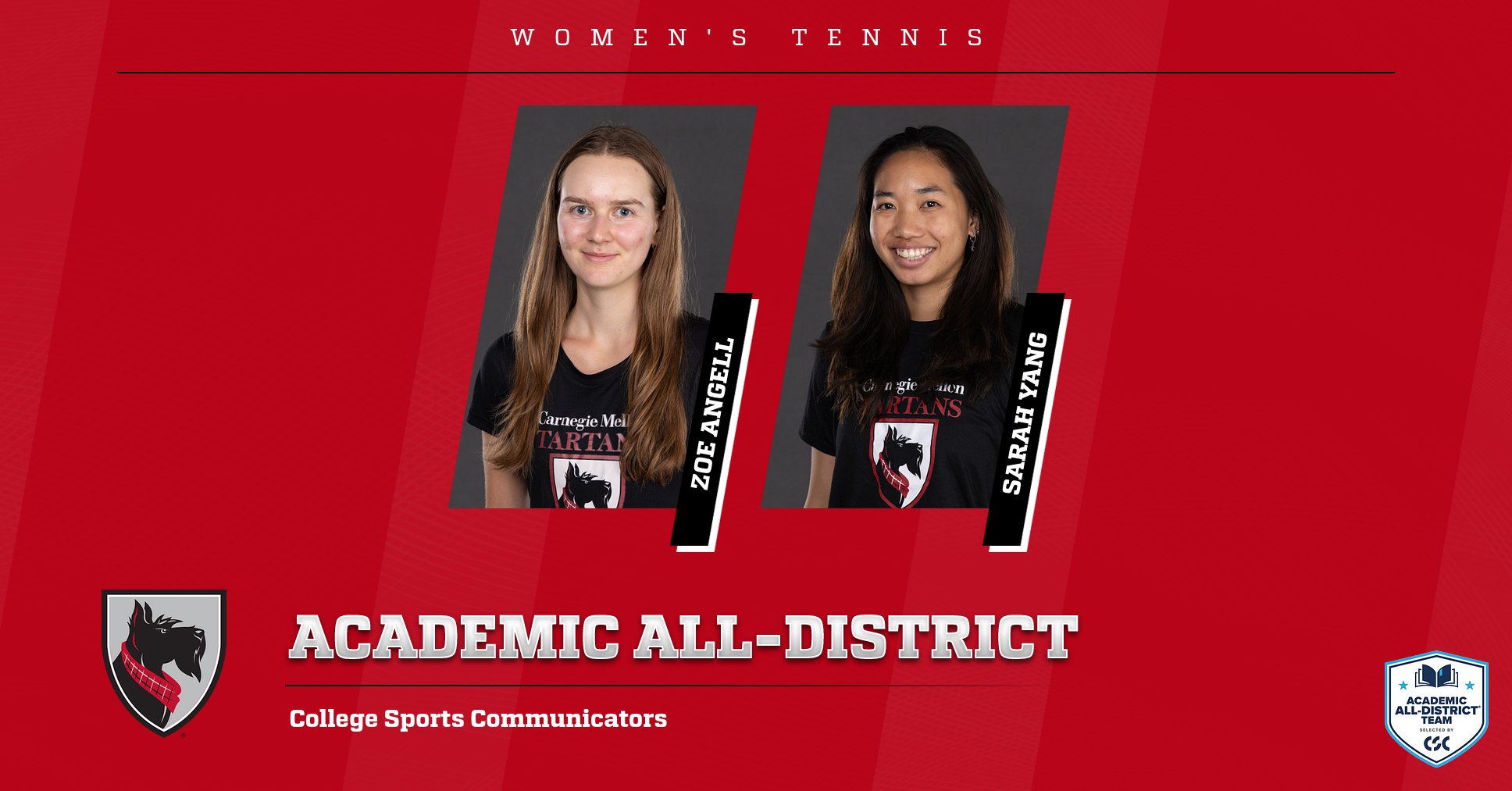 Angell and Yang Named to CSC Academic All-District Team